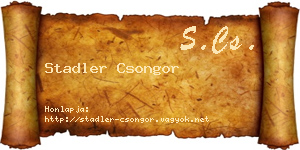 Stadler Csongor névjegykártya